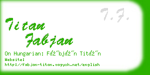 titan fabjan business card